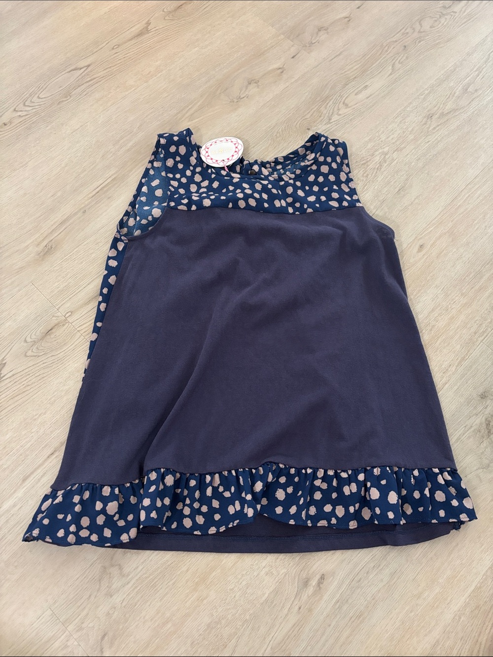 Umgee dot print NWTS sleeveless swing top w/ tie back size M